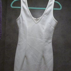 NEW Arden B SEXY STRETCH  Bodycon White  MINI DRESS v- neck / sleeveless XS